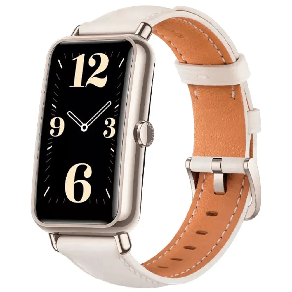 Huawei Watch Fit Mini TIA-B39 Light Gold Aluminum Case With Frosty White Leather Strap