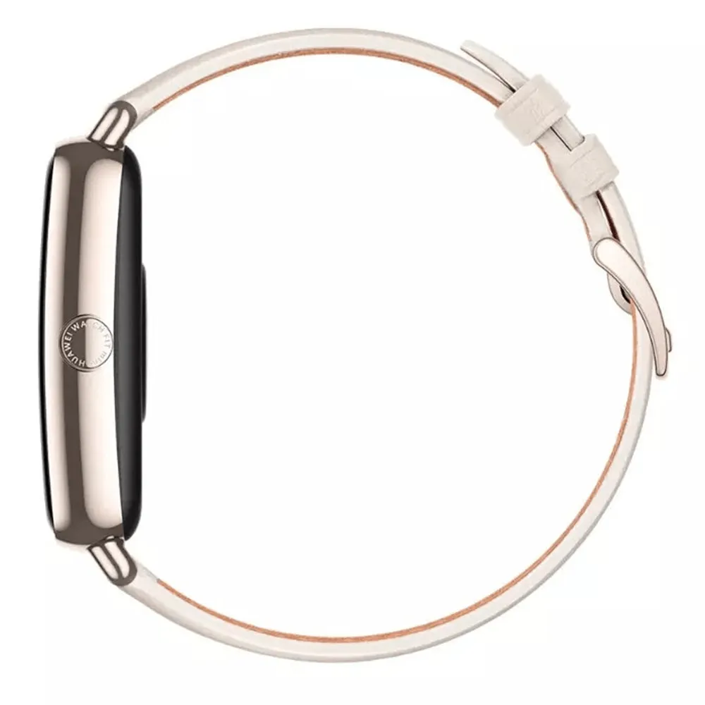 Huawei Watch Fit Mini TIA-B39 Light Gold Aluminum Case With Frosty White Leather Strap