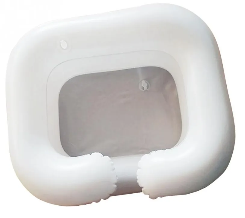 Inflatable Shampoo Basin for ACV Hair Rinse