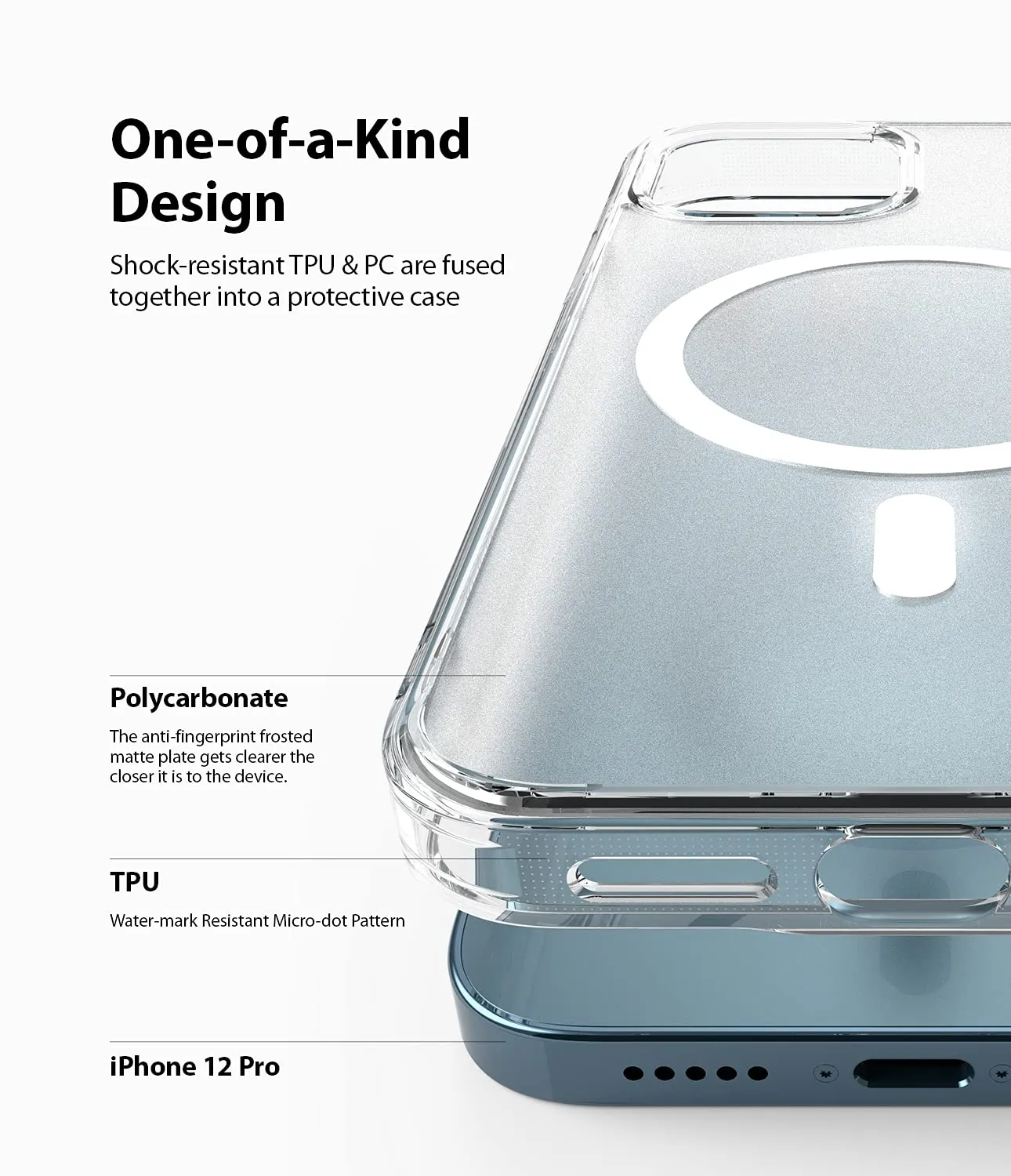 iPhone 12 / 12 Pro Back Cover Case | Fusion Magnetic Matte Clear