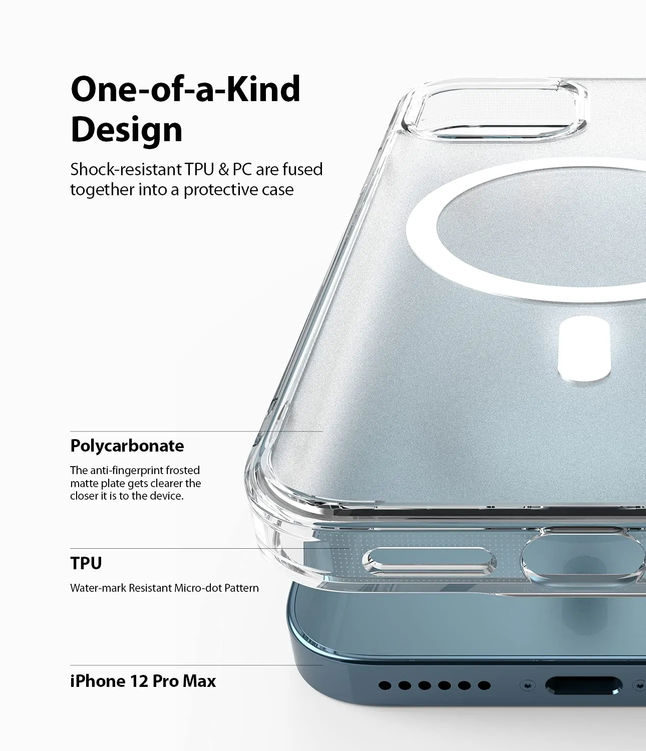 iPhone 12 Pro Max Back Cover Case | Fusion Magnetic -  Matte Clear
