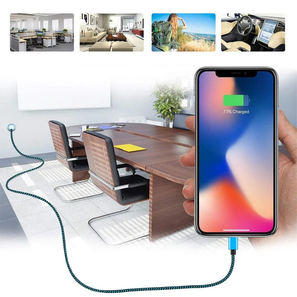 iPhone Charger Cable Aioneus iPhone Charging Cord 6ft 3Pack Colorful