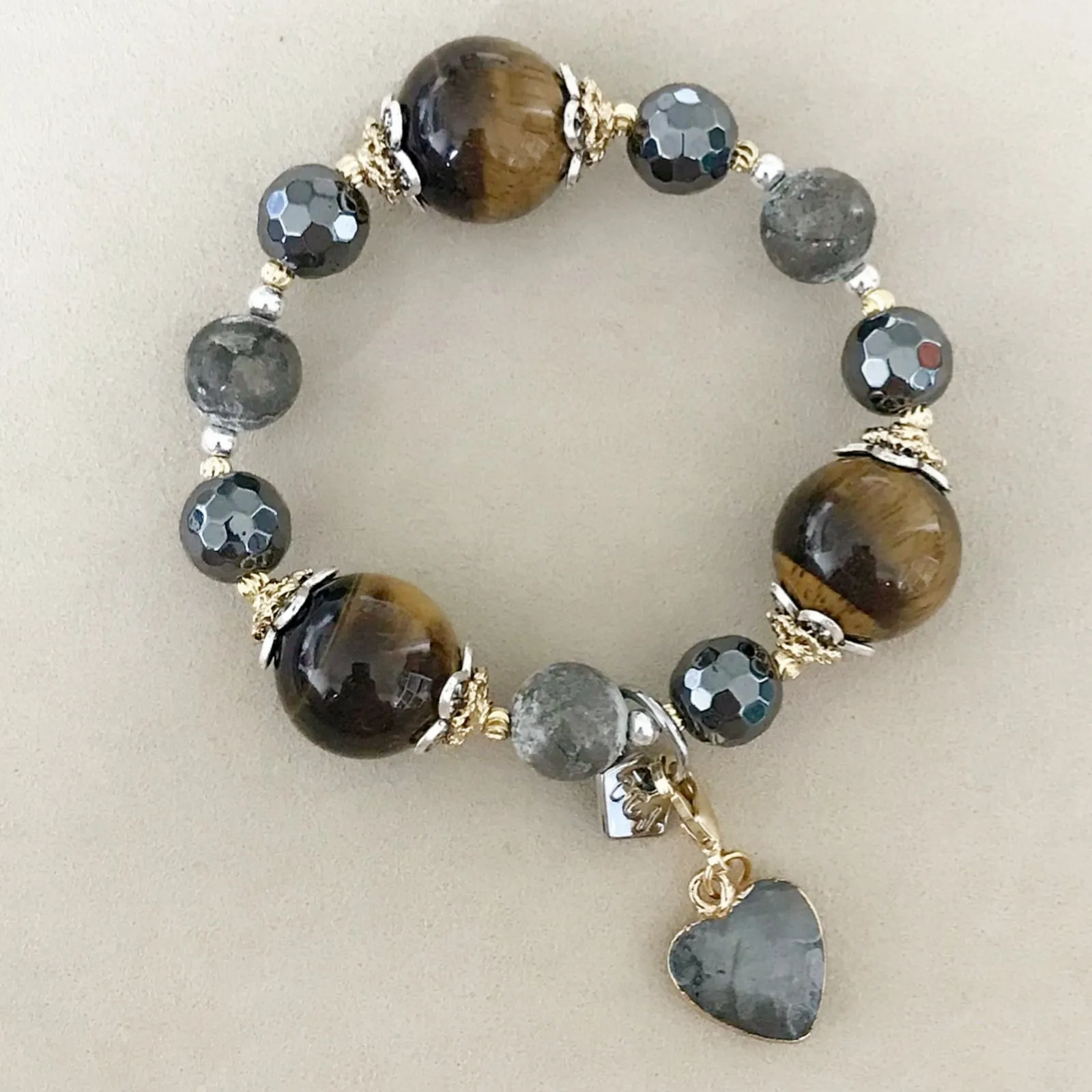 Labradorite Heart Charm