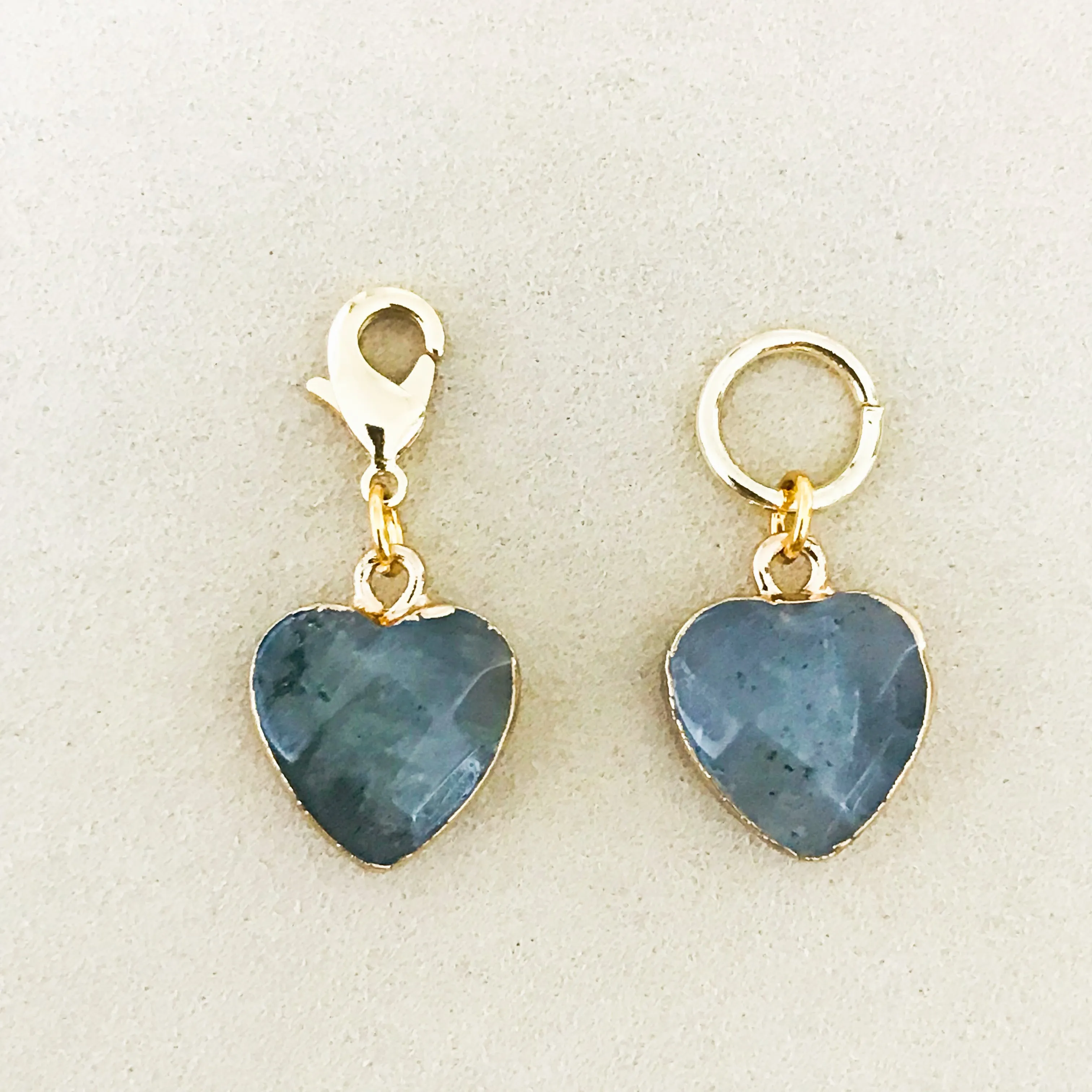 Labradorite Heart Charm