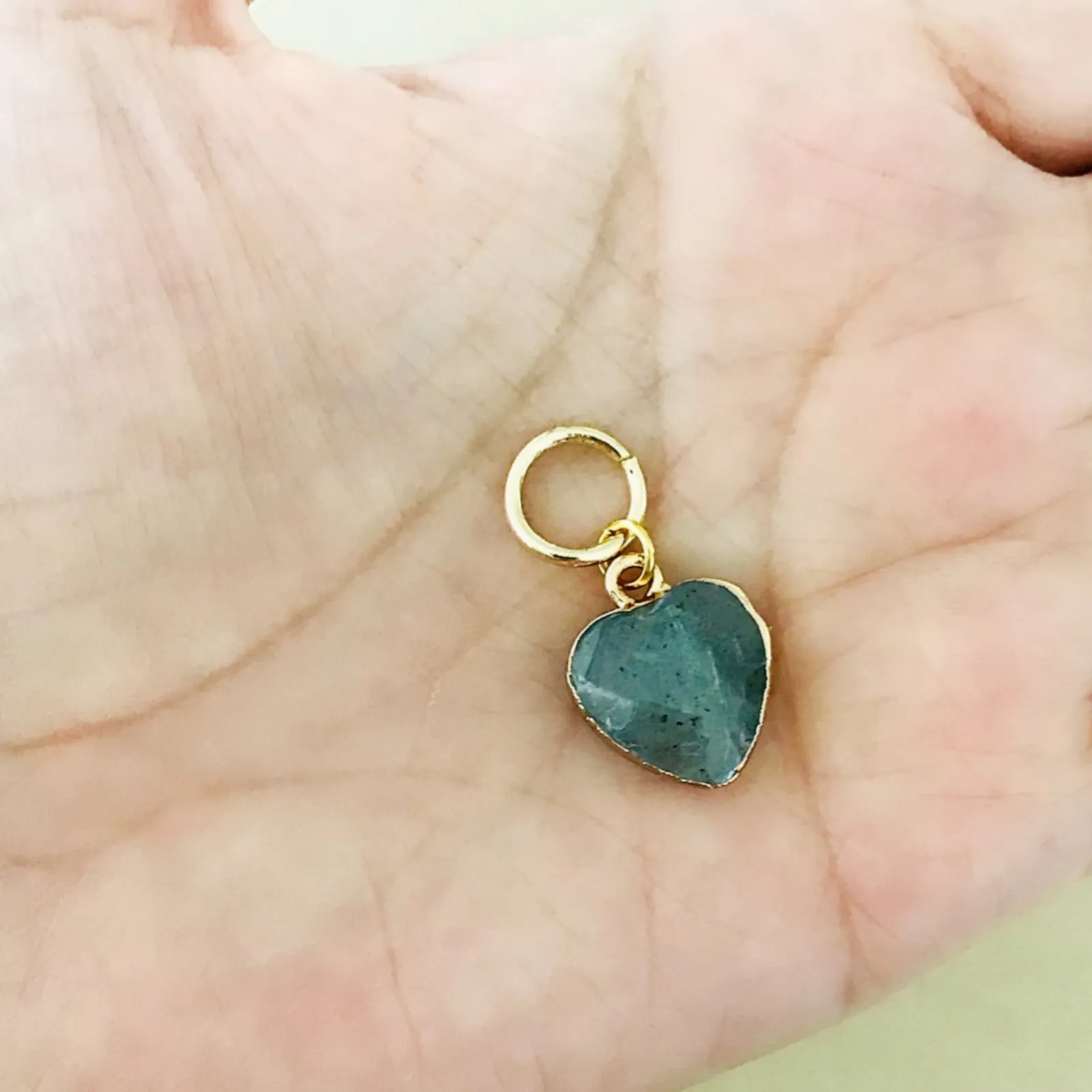 Labradorite Heart Charm