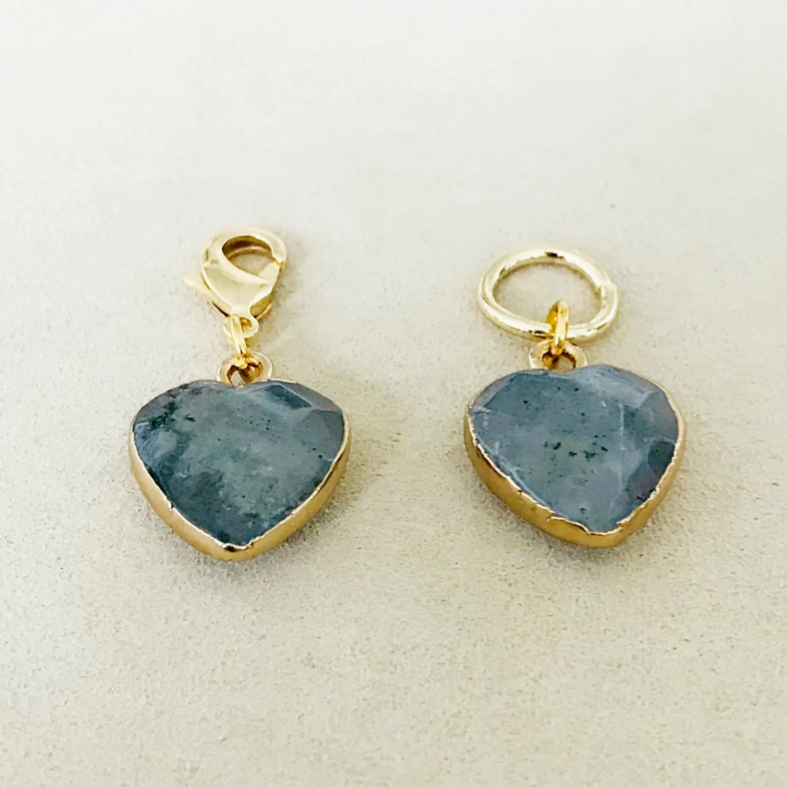 Labradorite Heart Charm