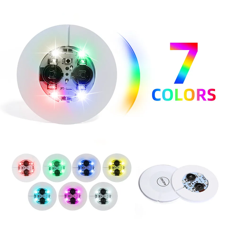 LED Bottle Coaster Sticker Flashing Bar Accessories  (12 Pack)