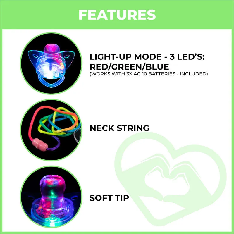 LED Pacifier Binky Necklace