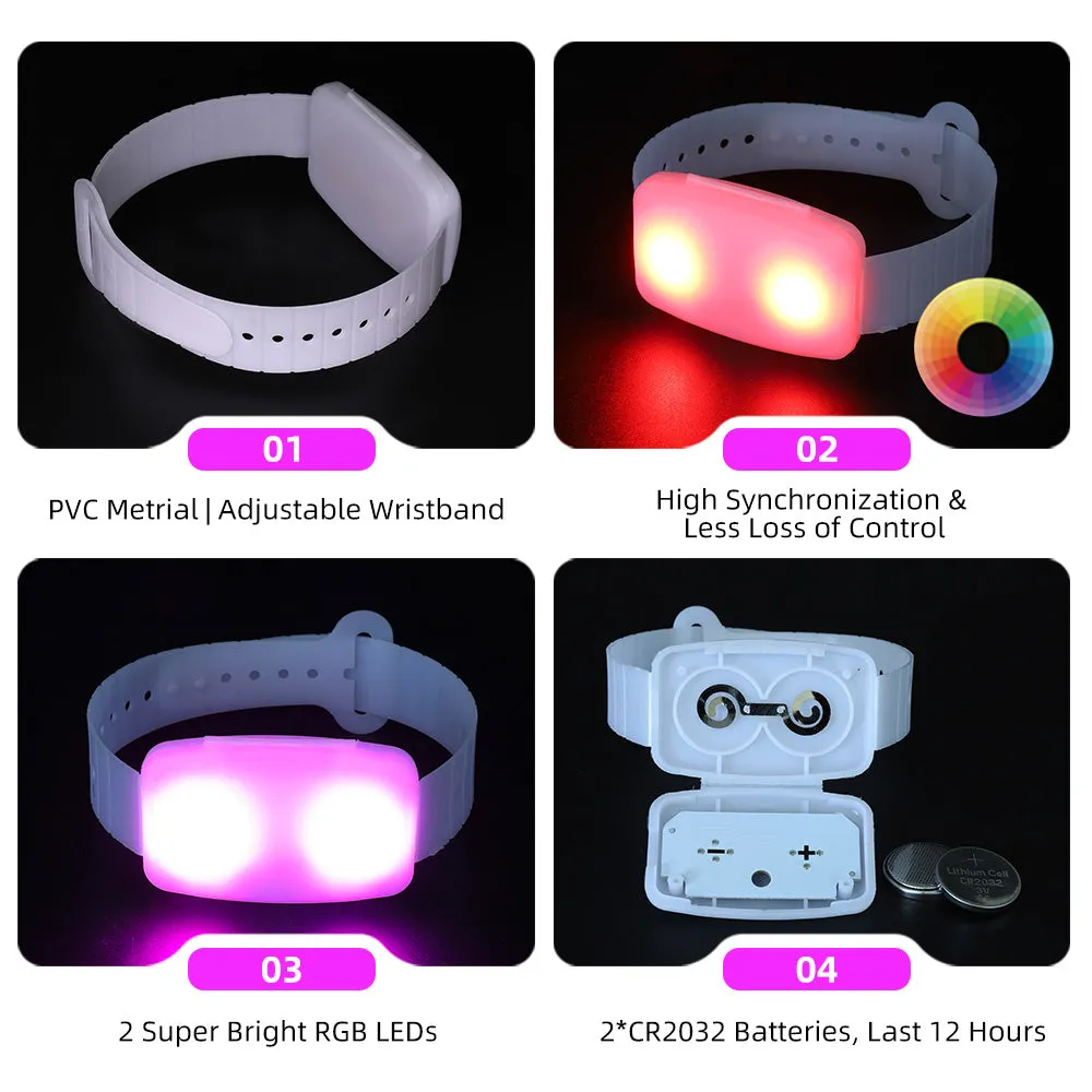 LED Wristband PVC Remote Controlled LED Bracelets for Events