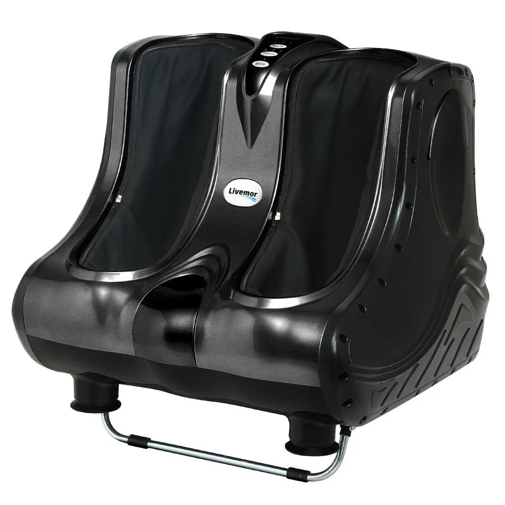 Livemor Foot Massager Ankle Calf Leg Massagers Shiatsu Kneading Rolling - Black