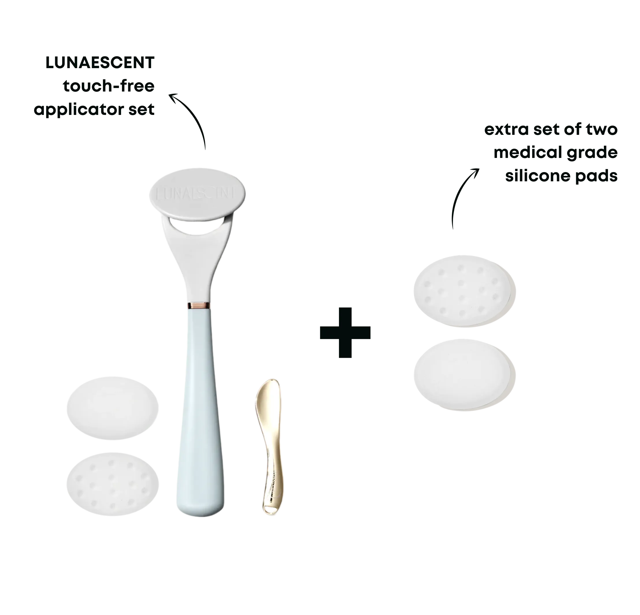 LUNAESCENT Touch-Free Applicator Set   One Set of Silicone Pads by LUNAESCENT