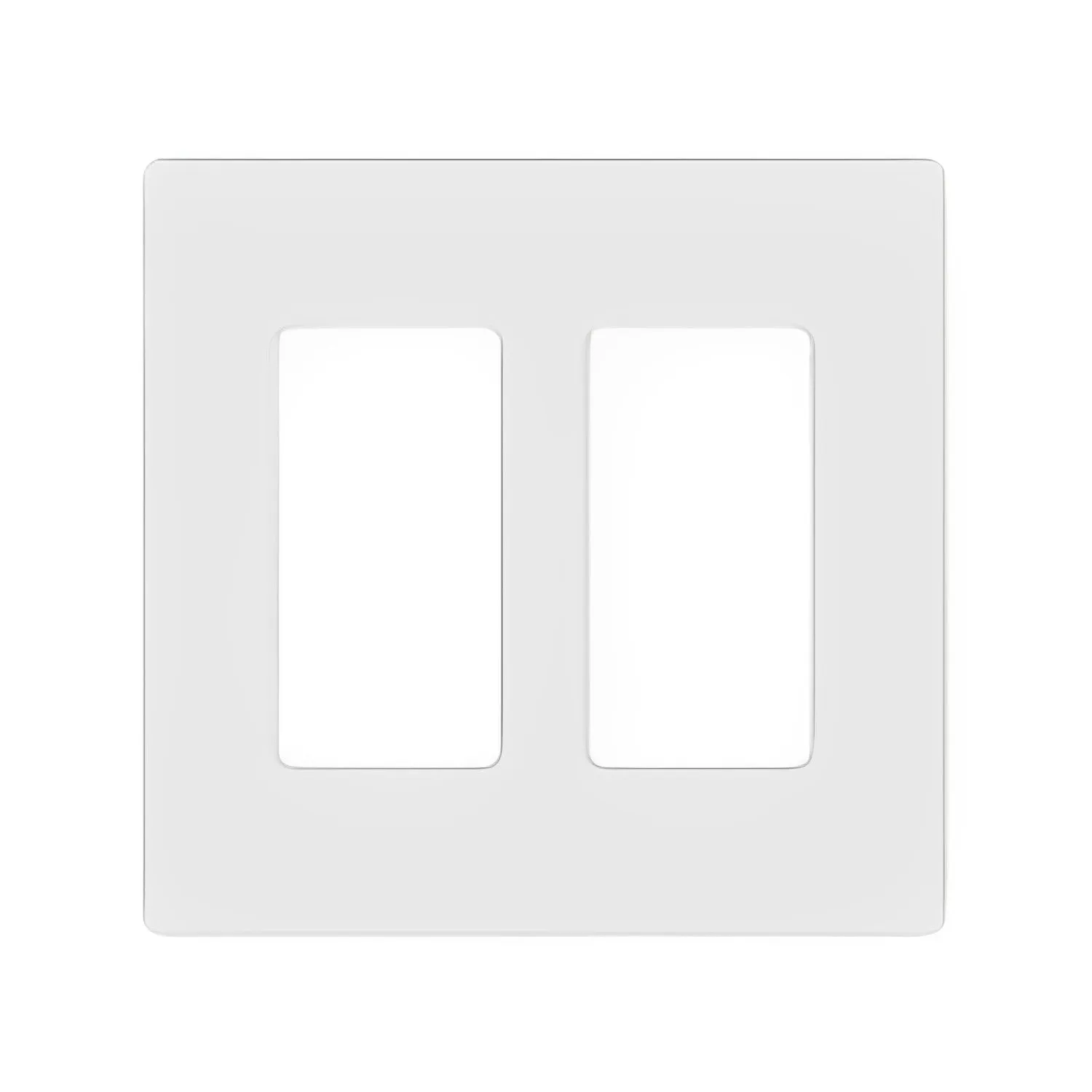 Lutron Claro 2-Gang Wallplate, Screwless Designer Style, Gloss Finish