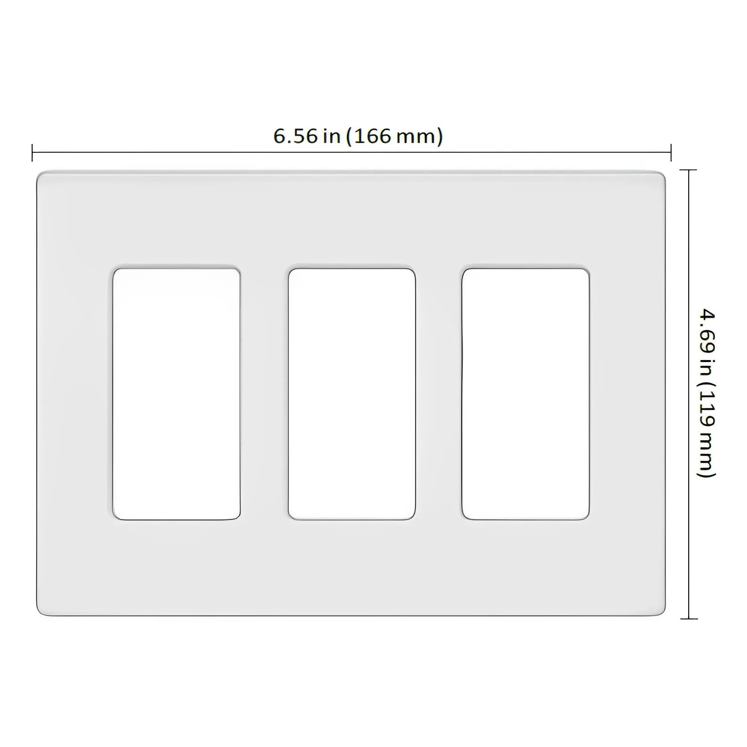 Lutron Claro Multi-Gang Wallplate, Screwless Designer Style, Gloss Finish