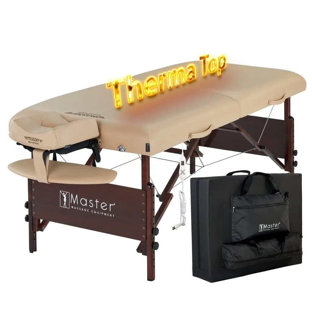 Master Massage 30'' DEL RAY Portable Massage Table Package with THERMA-TOP® - Built-In Adjustable Heating System for Extreme Comfort