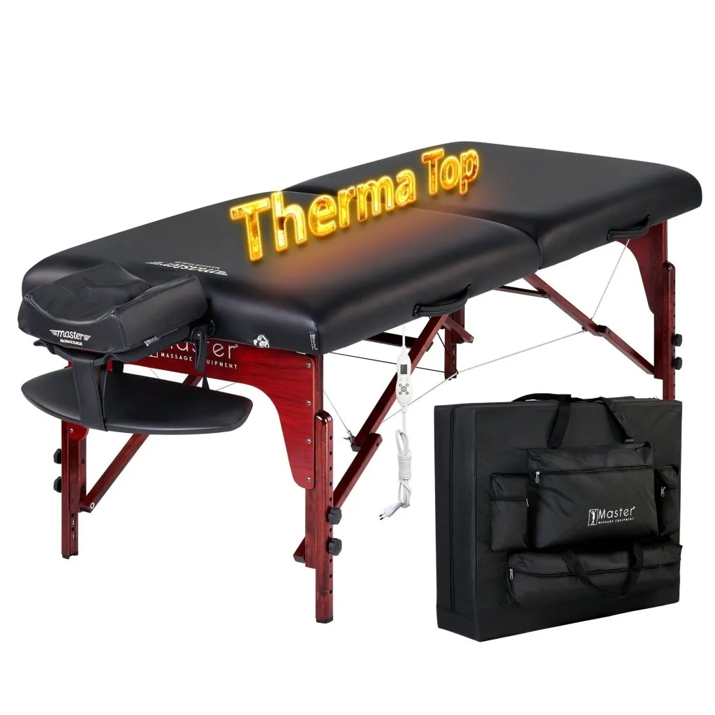 Master Massage 31'' Montclair Portable Massage Table Package with MEMORY FOAM Layer, Shiatsu Cables, & Reiki Panels