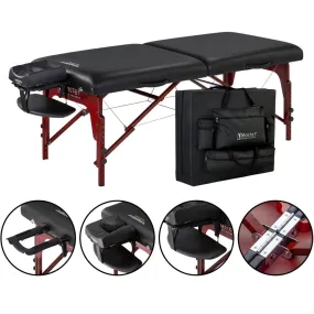 Master Massage 31'' Montclair Portable Massage Table Package with MEMORY FOAM Layer, Shiatsu Cables, & Reiki Panels