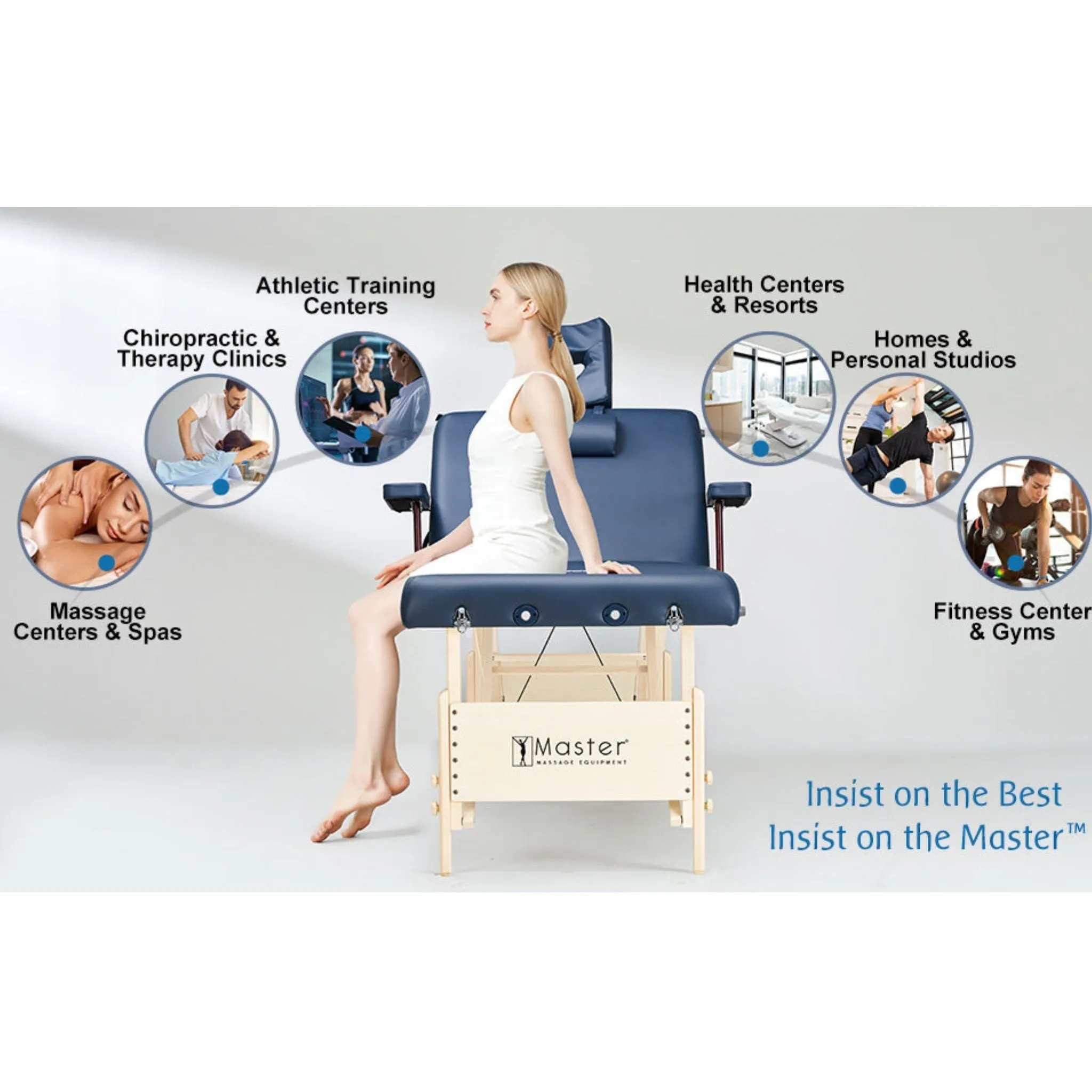 Master Massage CORONADO SALON Portable Massage Table Package with Lift Back Action - 78 cm