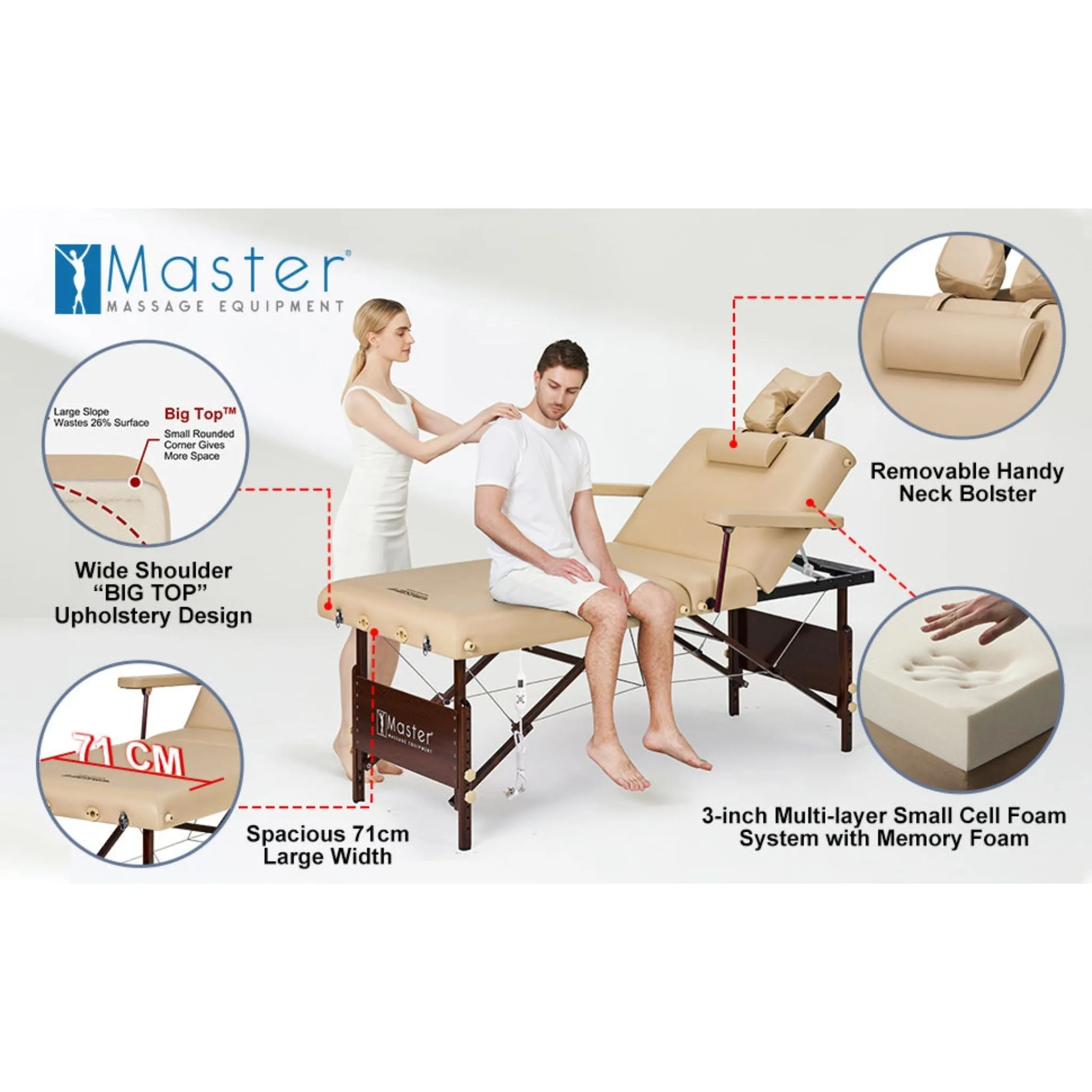 Master Massage DEL RAY SALON Portable Massage Table Package with Therma-Top - 71cm