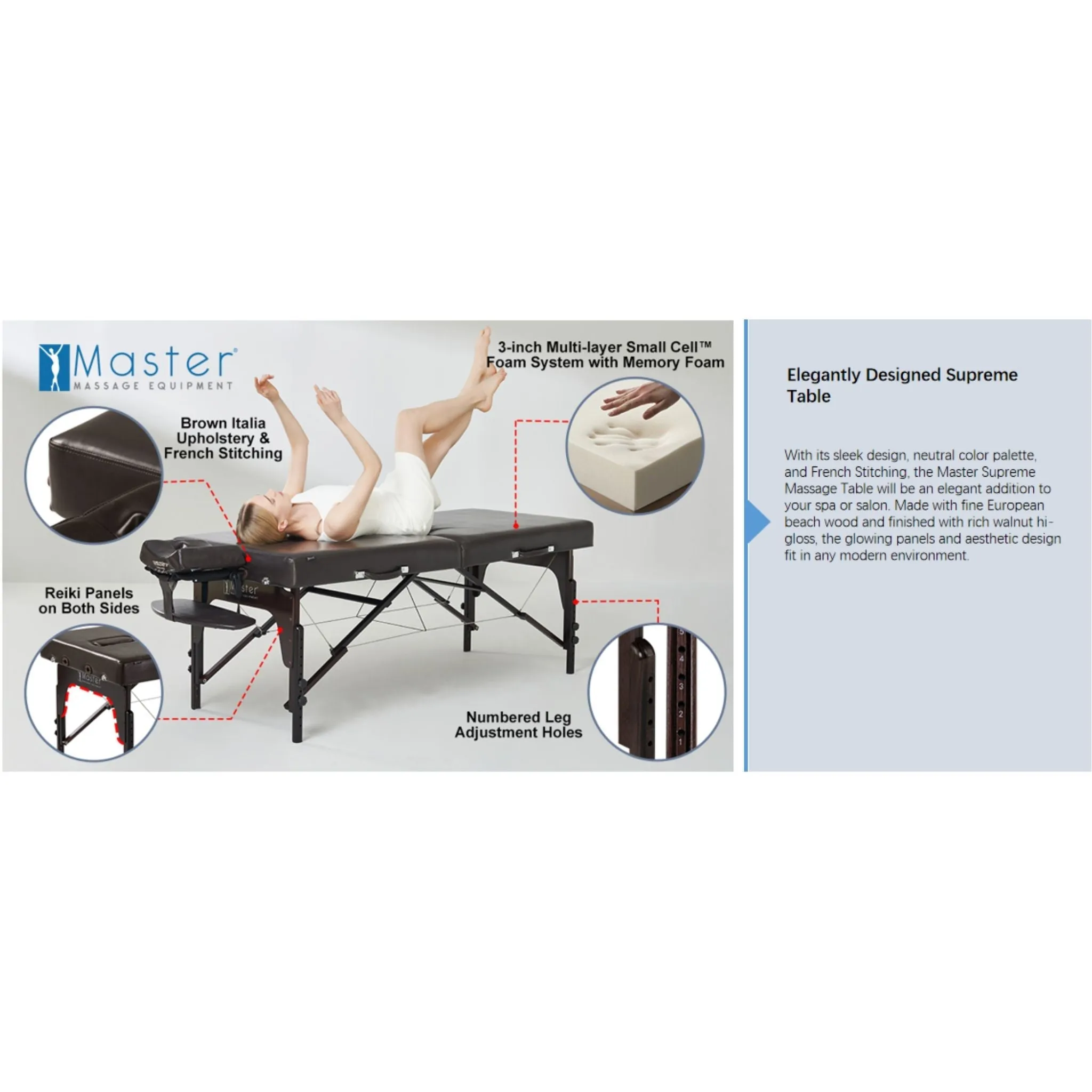 Master Massage Supreme Pro Portable Massage Table Package - 79 cm