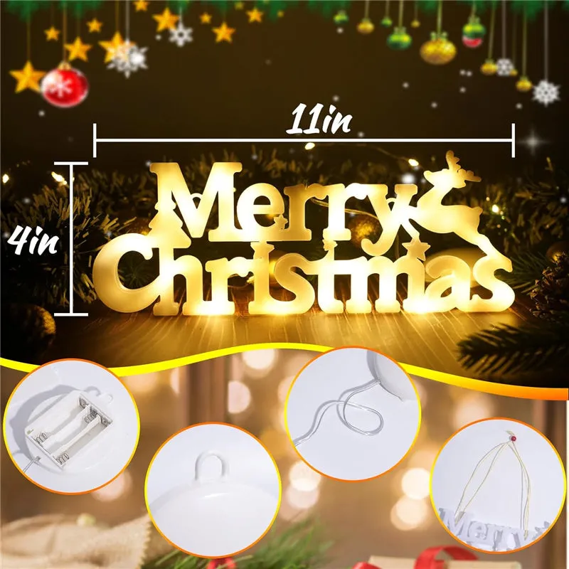 Merry Christmas Decor Lighted Sign For Christmas Decorations