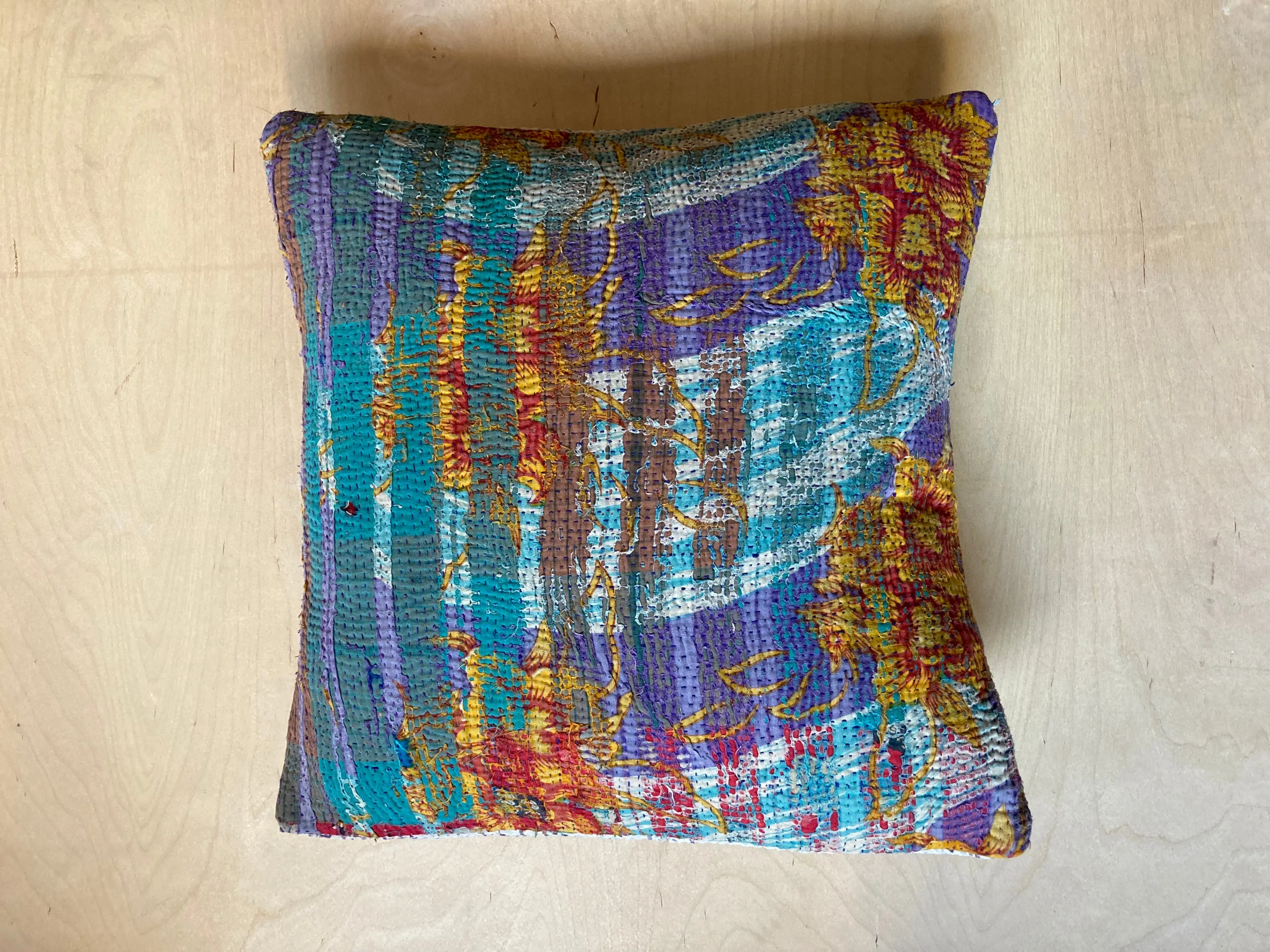 Mii Thaaii - Kantha quilted Cushion - Mixed Colourway