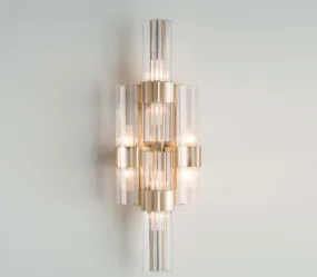 Modern Gold High-End Italian Wall Light With Crystal Shades