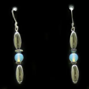 Moonstone Hex And Rice Magnetite Magnetic Earrings