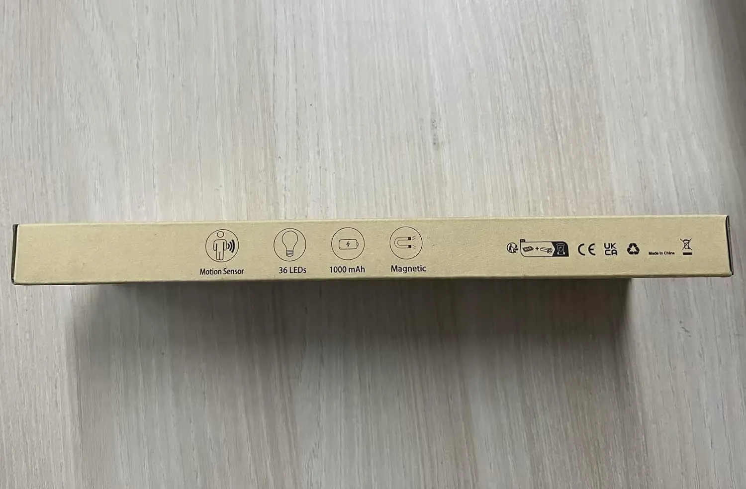 Motion Sensor Wardrobe Light, 3000K USB Rechargeable 1000mAh Under Cabinet Lights Wireless Night Light 36 LED Cabinet Light for Stairs, Wardrobe, Hallway, Kitchen, Garage-2 Packs