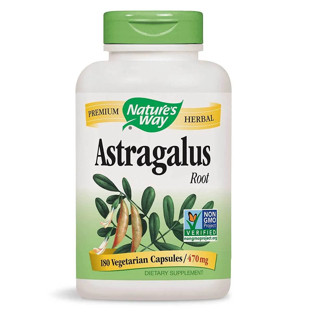 Nature's Way Astragalus Root 470mg 180 Capsules (Previously Enzymatic Therapy)