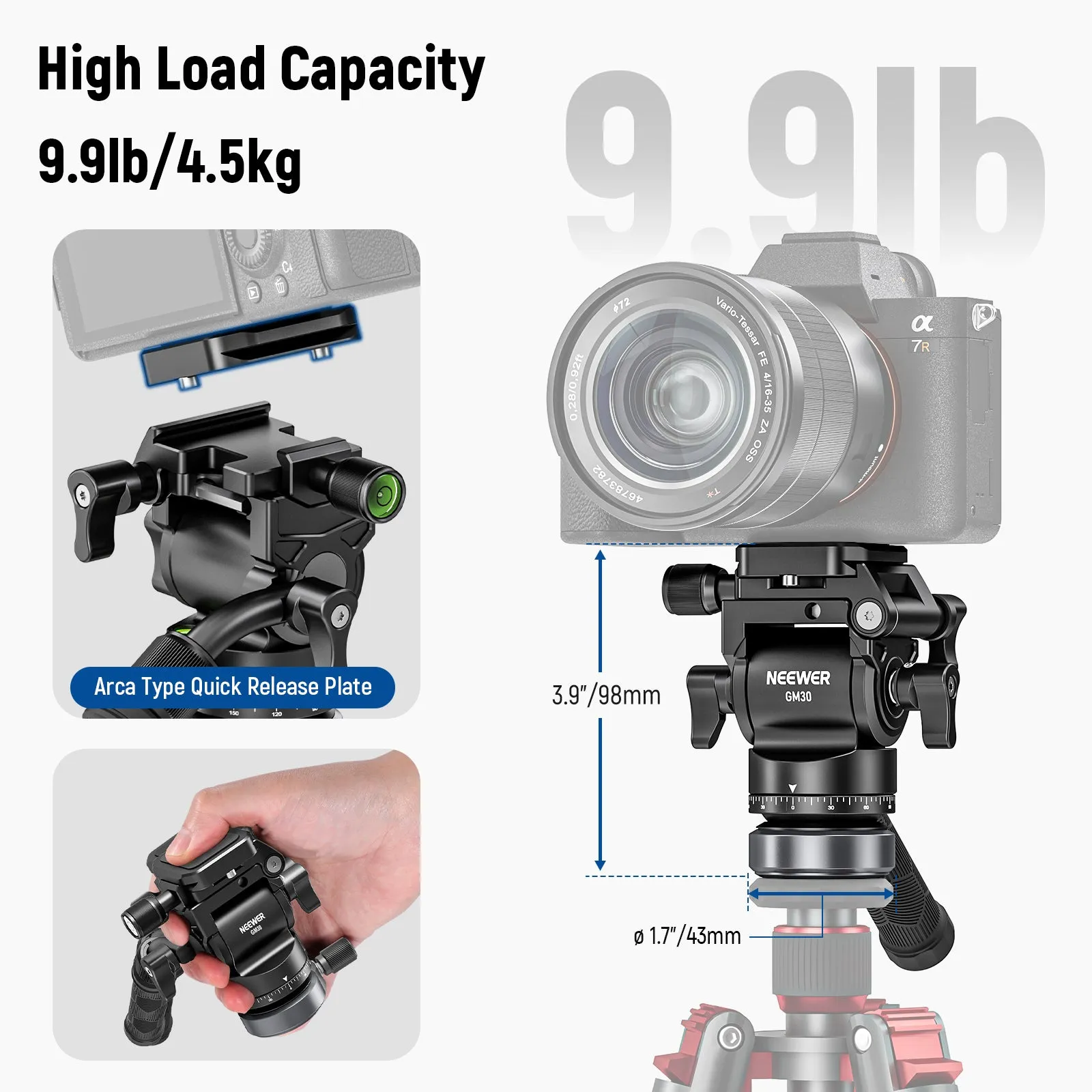 NEEWER GM30 Tripod Fluid Head
