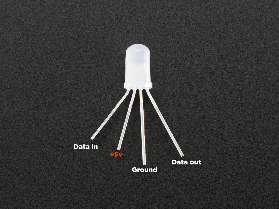 NeoPixel Diffused 5mm Through-Hole LED - 5 Pack
