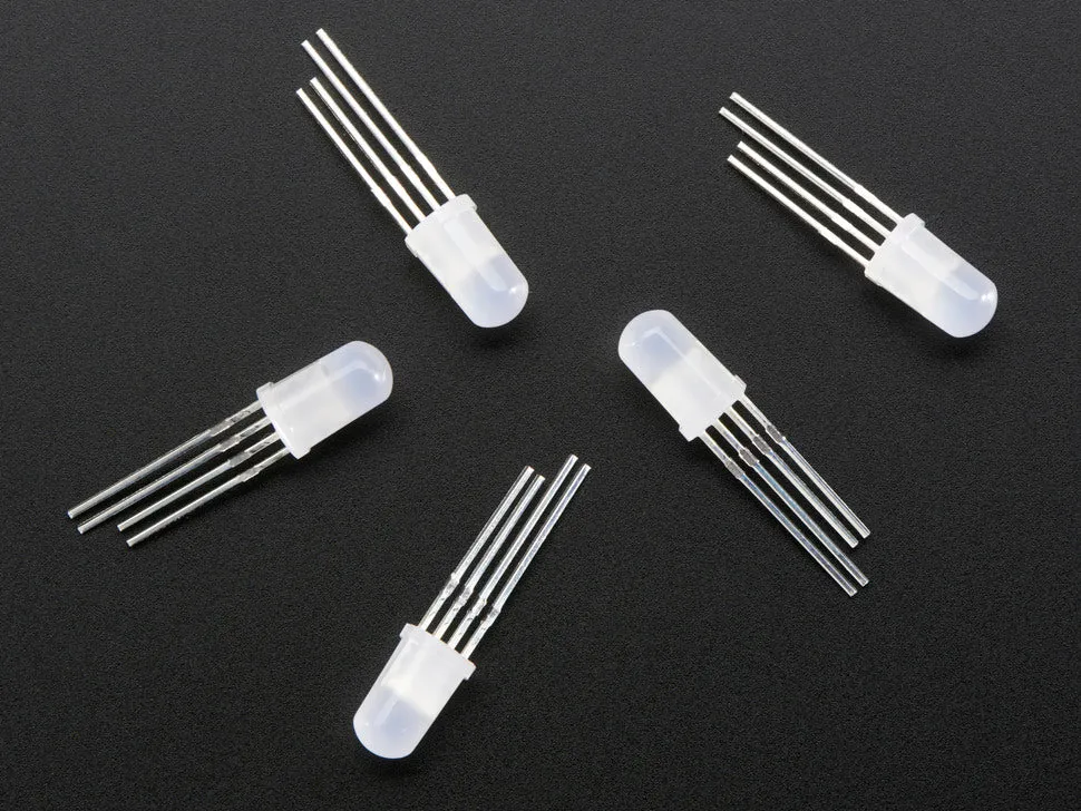 NeoPixel Diffused 5mm Through-Hole LED - 5 Pack