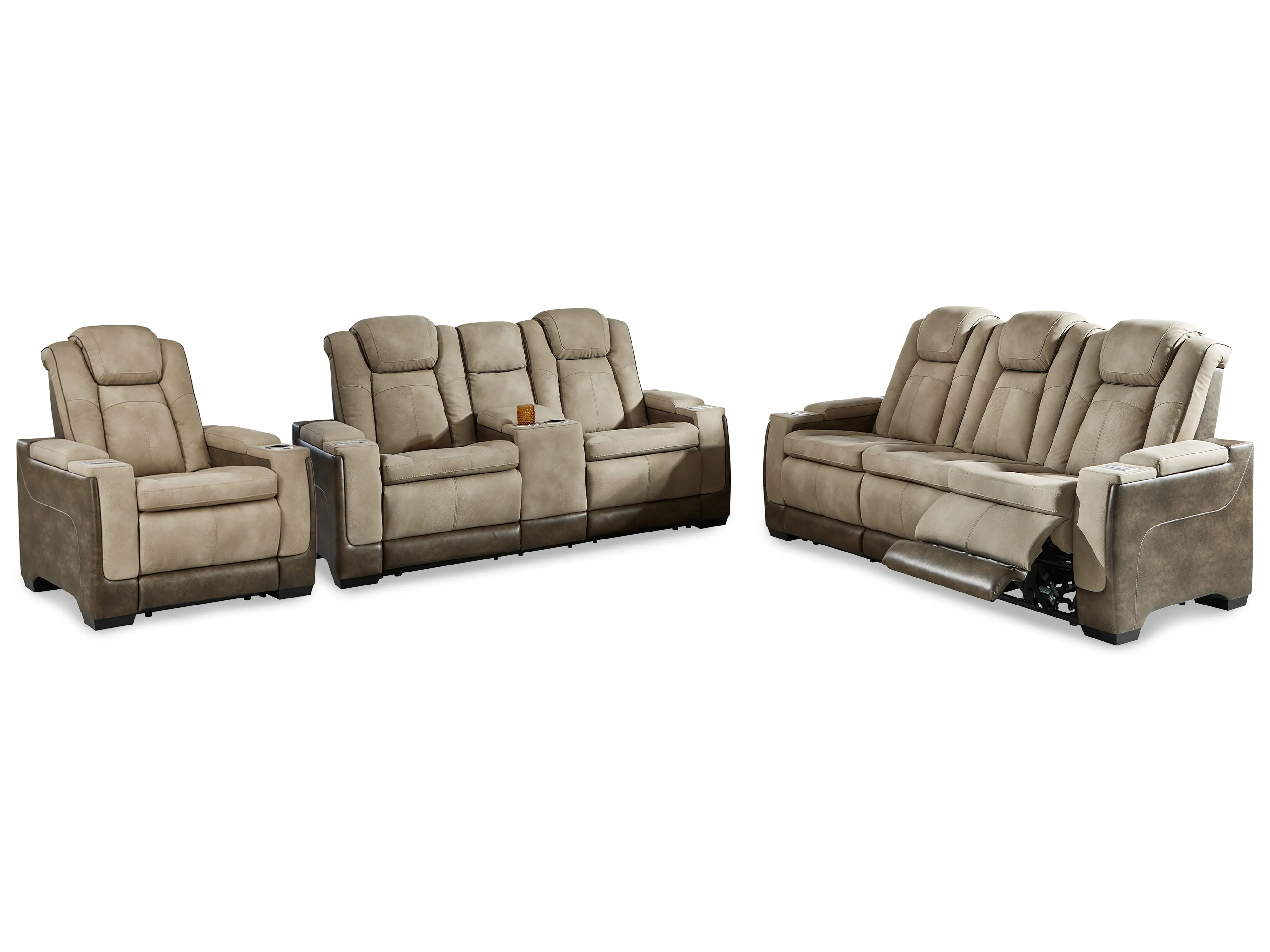 Next-Gen DuraPella Sofa, Loveseat and Recliner in Sand