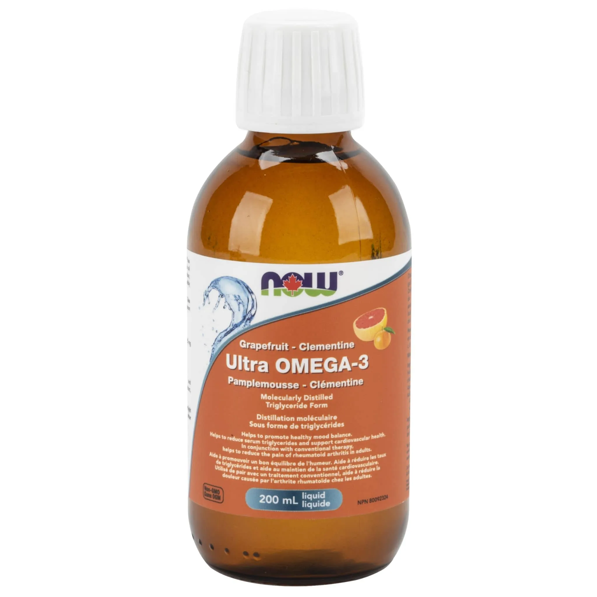 NOW UltraOmega TG 2640mg EPA/DHA Fish Oil Liquid, 200ml, Grapefruit Clementine
