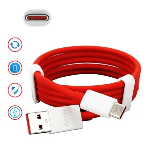 Oneplus Nord 5G Type C Cable Charging & Data Sync Cable-Red-100CM
