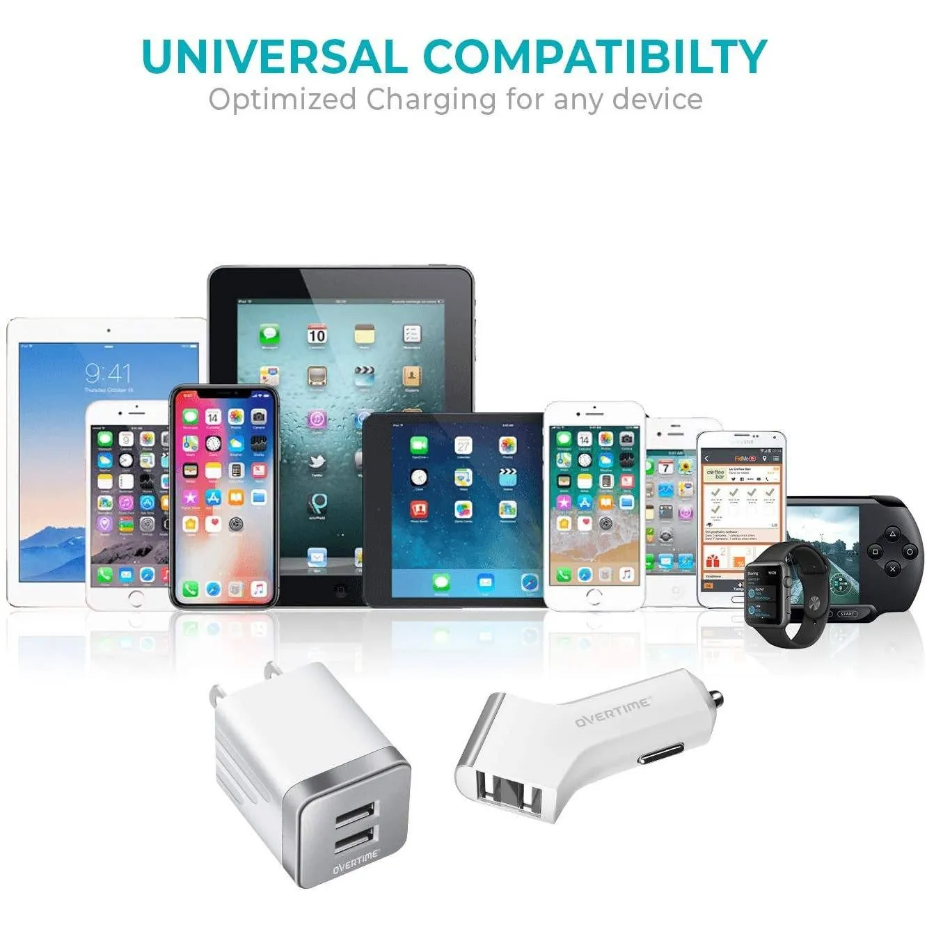 Overtime Dual iPhone Car Charger Set