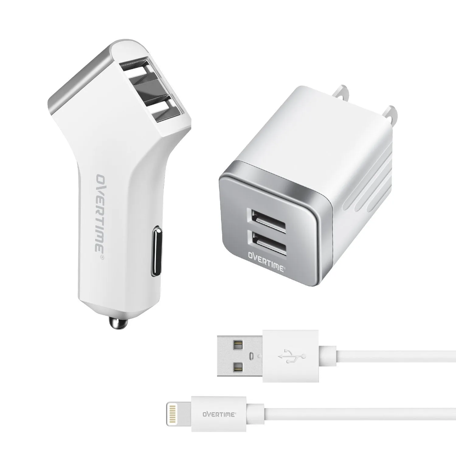 Overtime Dual iPhone Car Charger Set