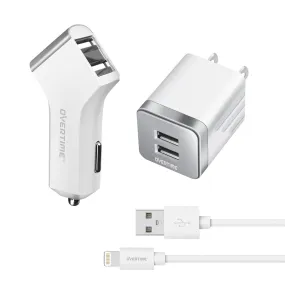 Overtime Dual iPhone Car Charger Set