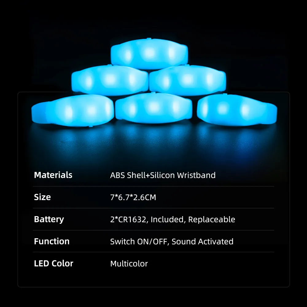 Party Supplies Decorations Wedding Sound Activated LED Wristband for Party(50 Pack)