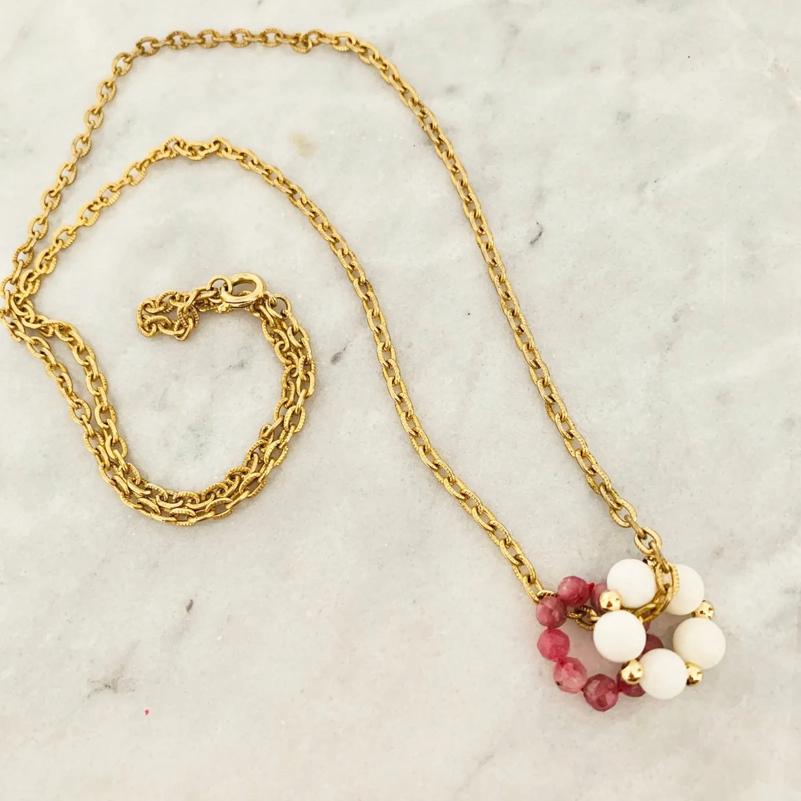 Pink Tourmaline & Blue Apatite Sucre Donut Earrings
