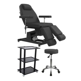 PJS Direct Tatt Skull Tattoo Room Package: Tattoo Bed, Glass Trolley & Stool