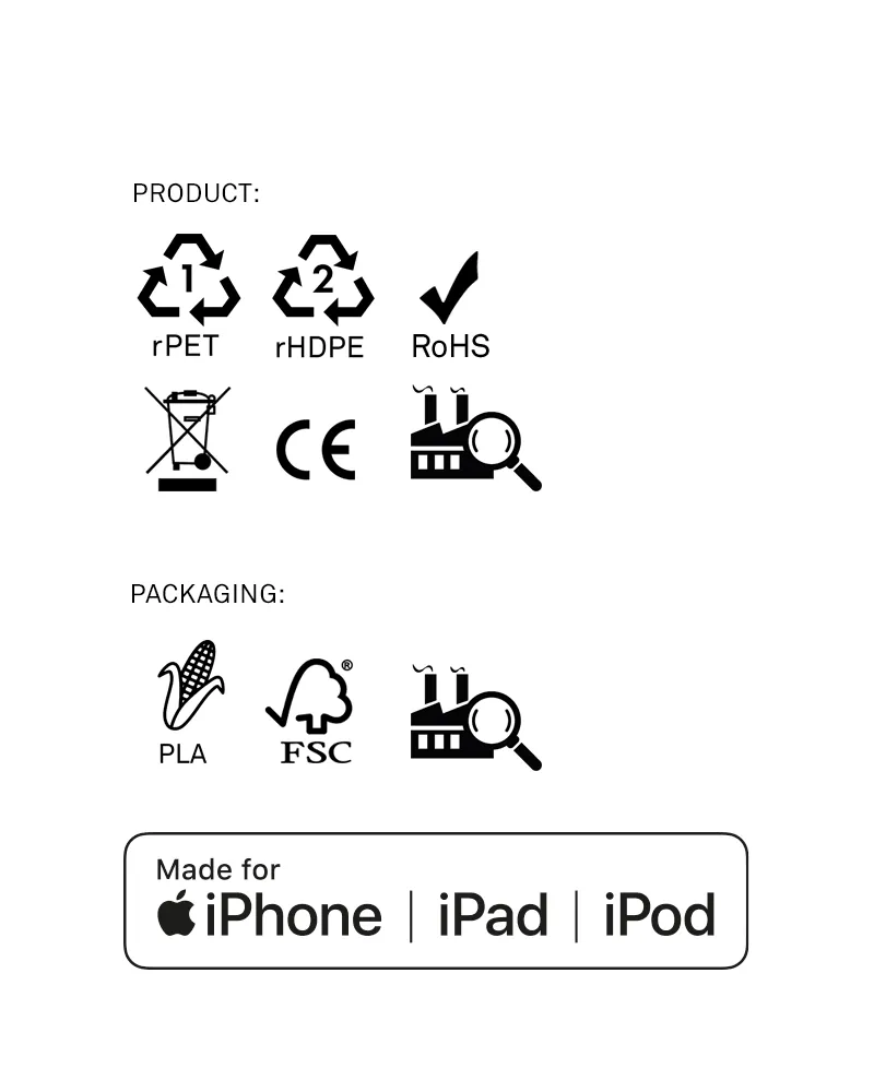 Plum iPhone Lightning cable · 2 meter · Made of recycled fishing nets