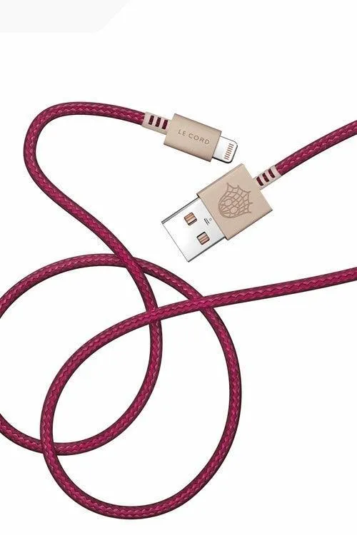 Plum iPhone Lightning cable · 2 meter · Made of recycled fishing nets