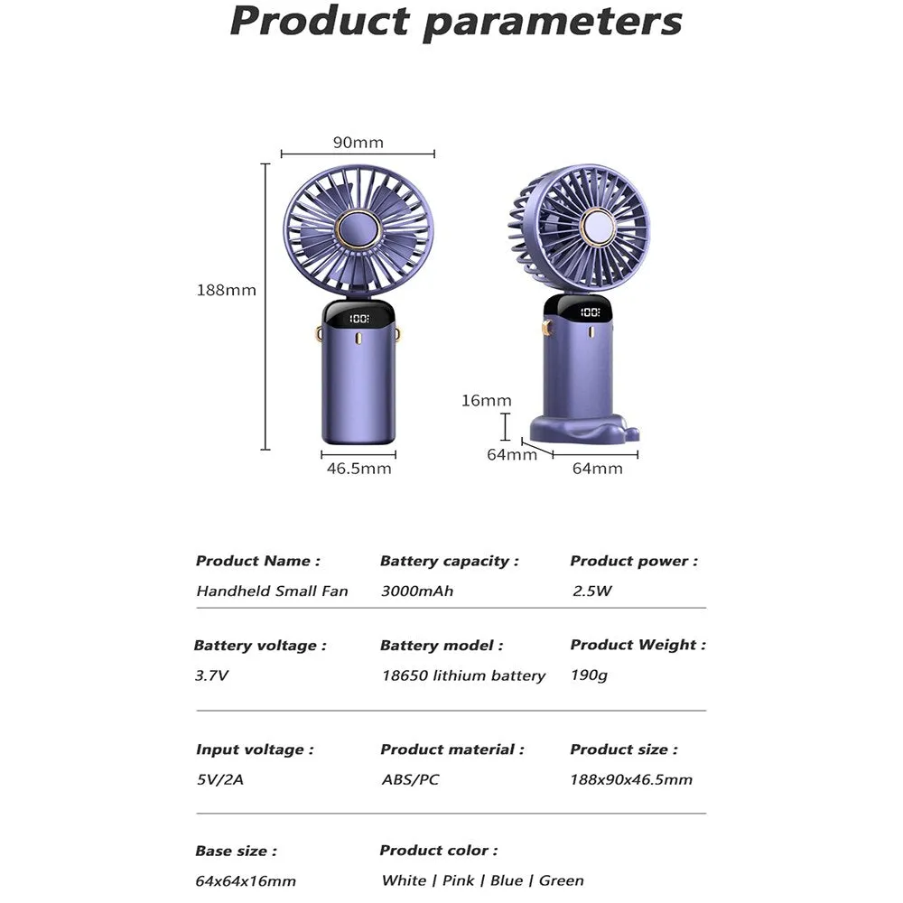 Portable Handheld Foldable Electric Fan