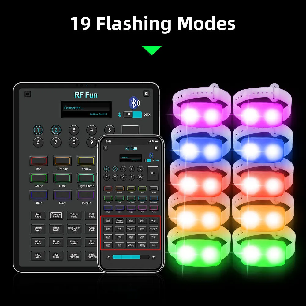 PP Bracelets with App Control LED Bracelets for Party (200 PCS   APP Transmitter)