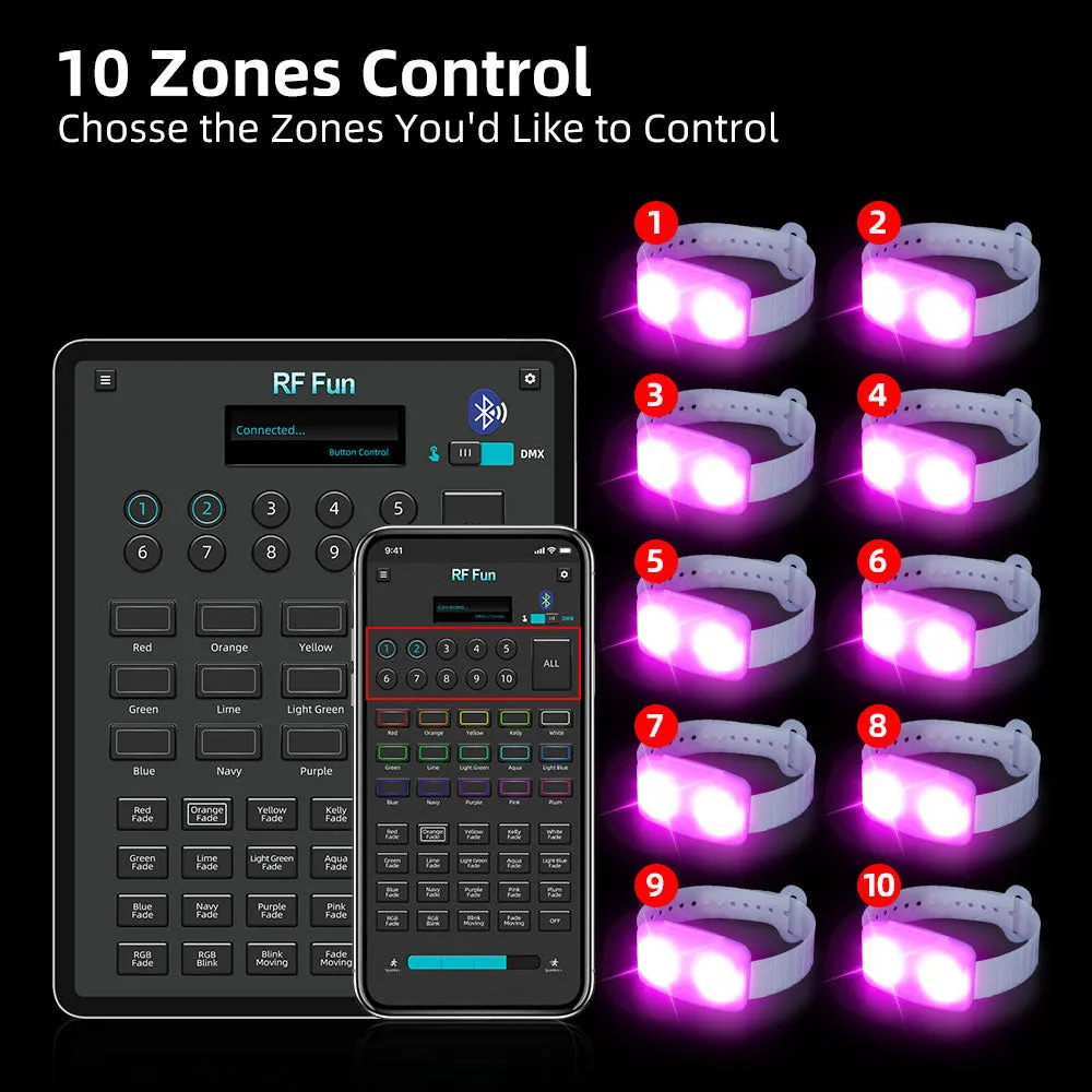 PP Bracelets with App Control LED Bracelets for Party (200 PCS   APP Transmitter)
