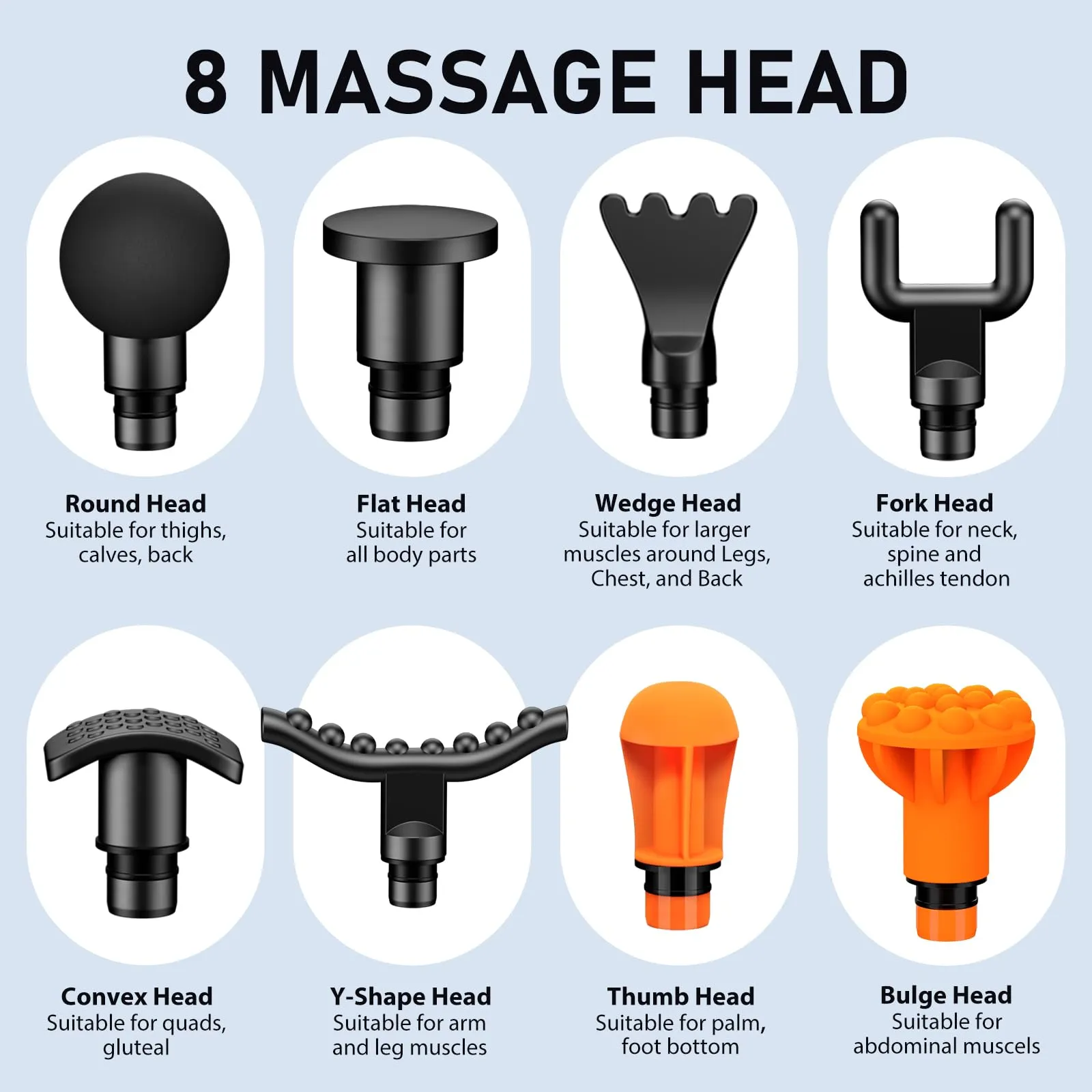 RAEMAO Massage Gun, Massage Gun Deep Tissue, Back Massage Gun for Athletes for Pain Relief Attaching 8 PCS Replacement Heads, Percussion Massager with 10 Speeds & LED Screen, Carbon