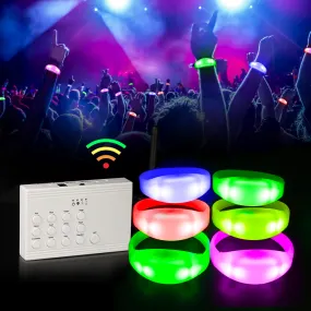 Remote Controlled LED Bracelets Wristbands (100 Pack GFB005 Pulsera  1 GFC004 Controller)