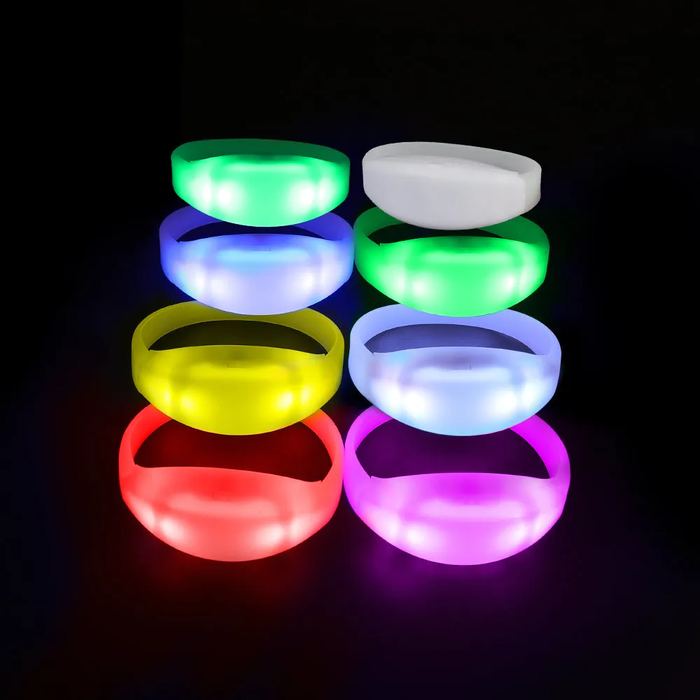 Remote Controlled LED Bracelets Wristbands (100 Pack GFB005 Pulsera  1 GFC004 Controller)