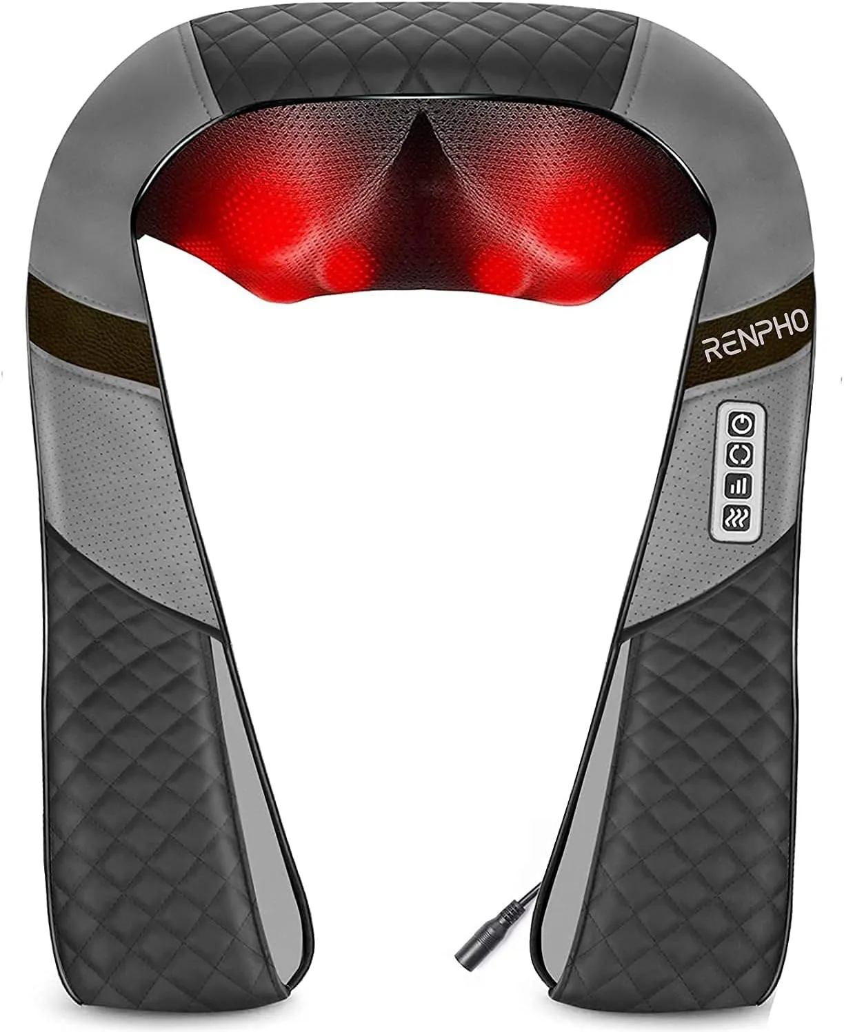 Renpho Neck Back Massager with Heat, Shoulder Massager with Electric Deep Tissue Kneading Massage, Pain Relief on Waist, Leg, Calf, Foot, Arm, Full Body, Muscles, Use at Home,Office